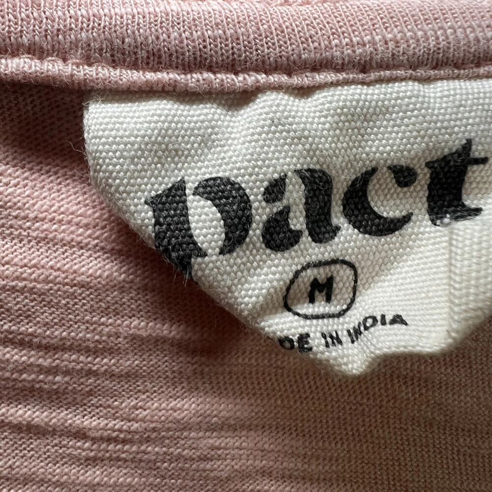 Pact Relaxed Slub Weekend Dress Size M Peach Tie Waist Organic Cotton Minimalist - Picture 9 of 10